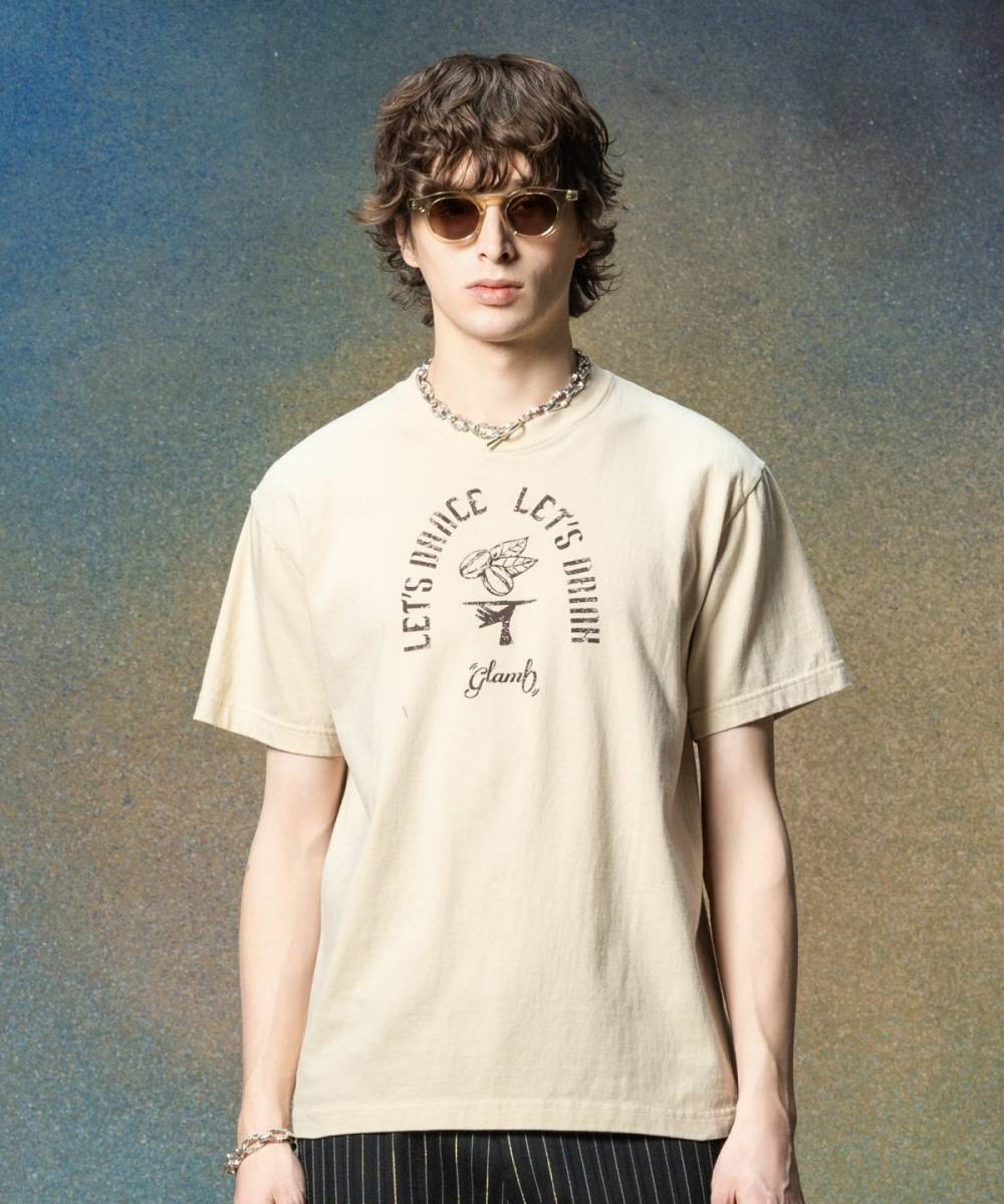 glamb(グラム)GB0225/CS11 : Coffee Rumba T-Shirt / コーヒールンバＴシャツ - Beige