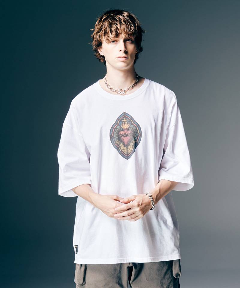 【予約商品】glamb(グラム)Stained Glass T-Shirt II / ステンドグラスTシャツII - White