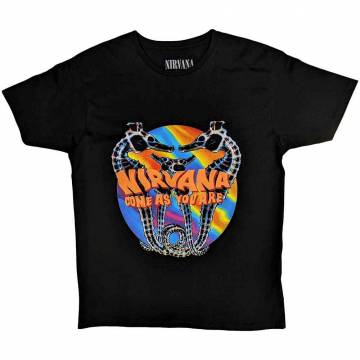 【予約商品】NIRVANA バンドTシャツ ユニセックス: Come As You Are (Black) - BLACK