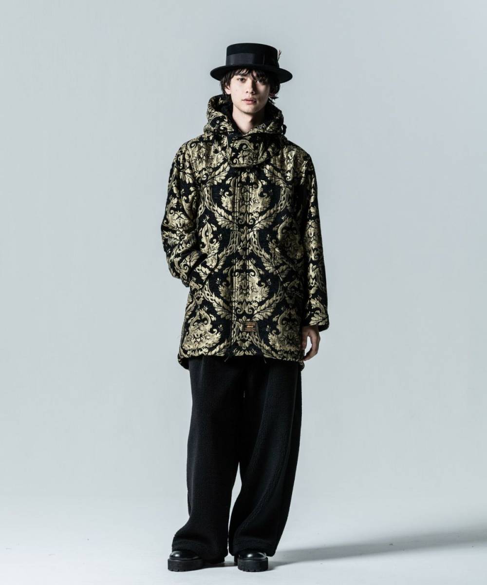 【予約商品】glamb(グラム)GB0324/JKT11 : High Neck Mods Coat / ハイネックモッズコート - Gold Paisely