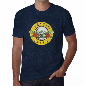 【予約商品】GUNS N' ROSES バンドTシャツ ユニセックス: Classic Logo (Navy Blue) (Wash Collection) - NAVY BLUE