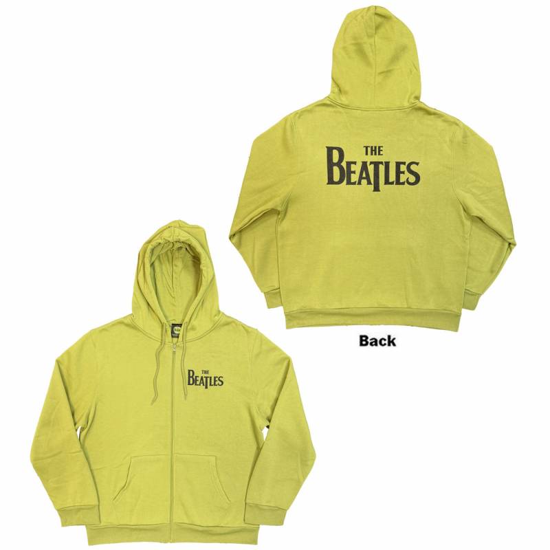 【予約商品】THE BEATLES Unisex Zipped Hoodie: Drop T Logo (Green) (Back Print)