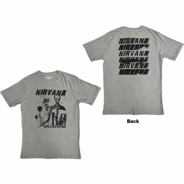 【予約商品】NIRVANA バンドTシャツ ユニセックス: Incesticide Stacked Logo (Green) (Back Print) - GREEN