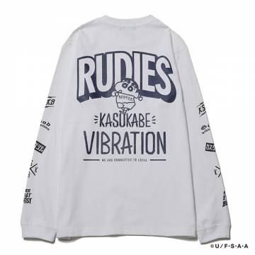 RUDIE'S (ルーディーズ) x CRAYON SHINCHAN KASUKABE VIBRATION LS-T WHITE