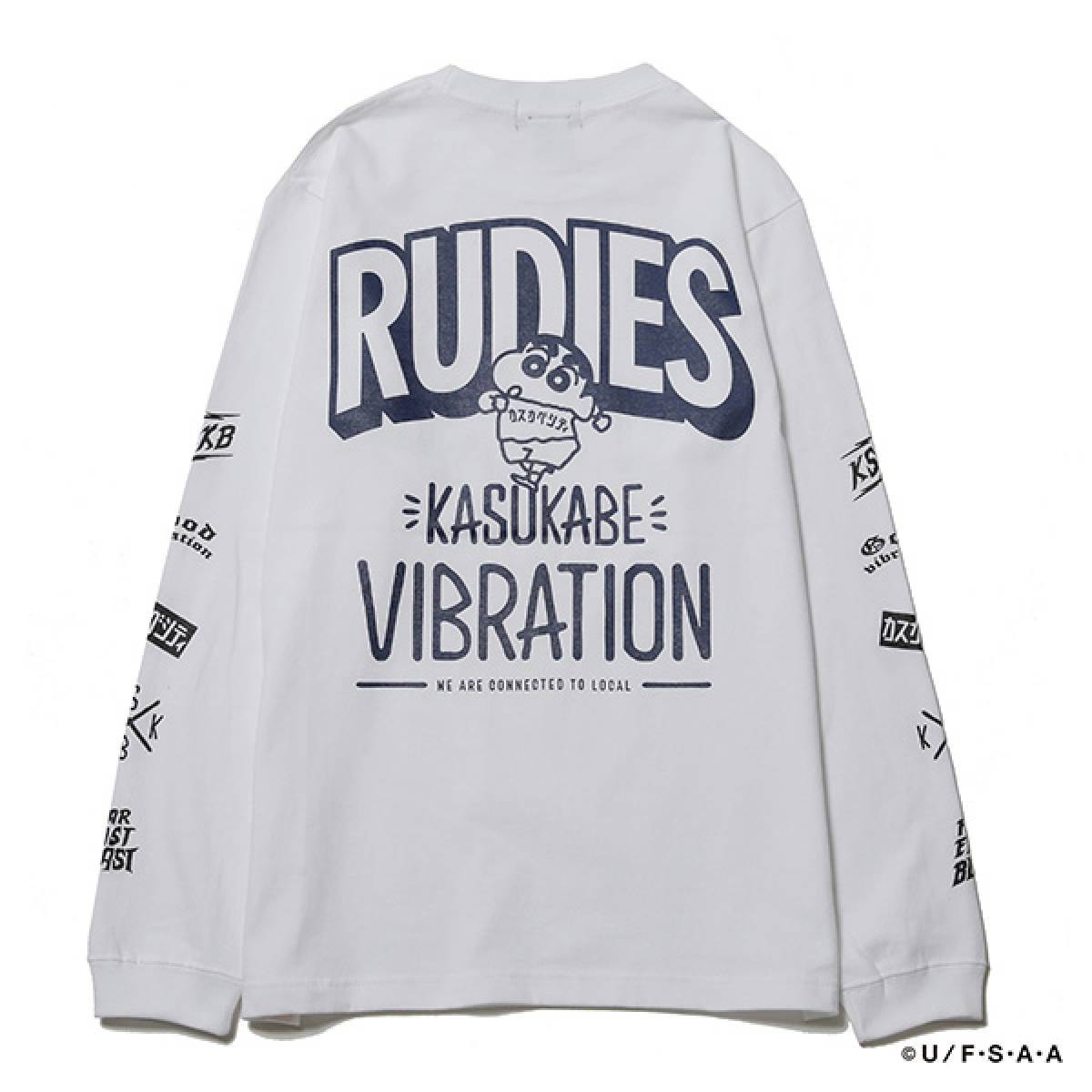 RUDIE'S (ルーディーズ) x CRAYON SHINCHAN KASUKABE VIBRATION LS-T WHITE