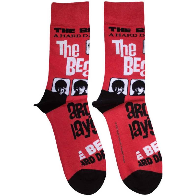 【予約商品】THE BEATLES Unisex Ankle Socks: A Hard Day's Night (Red)