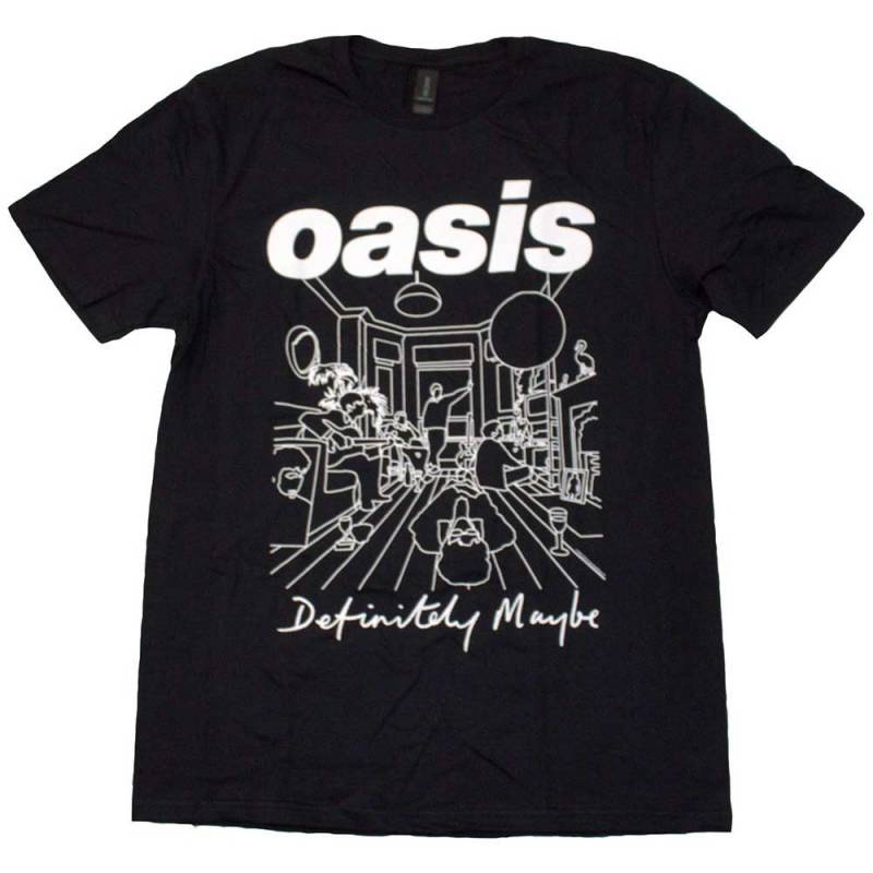 【予約商品】OASIS バンドTシャツ ユニセックス: Definitely Maybe Line Drawing (Black)