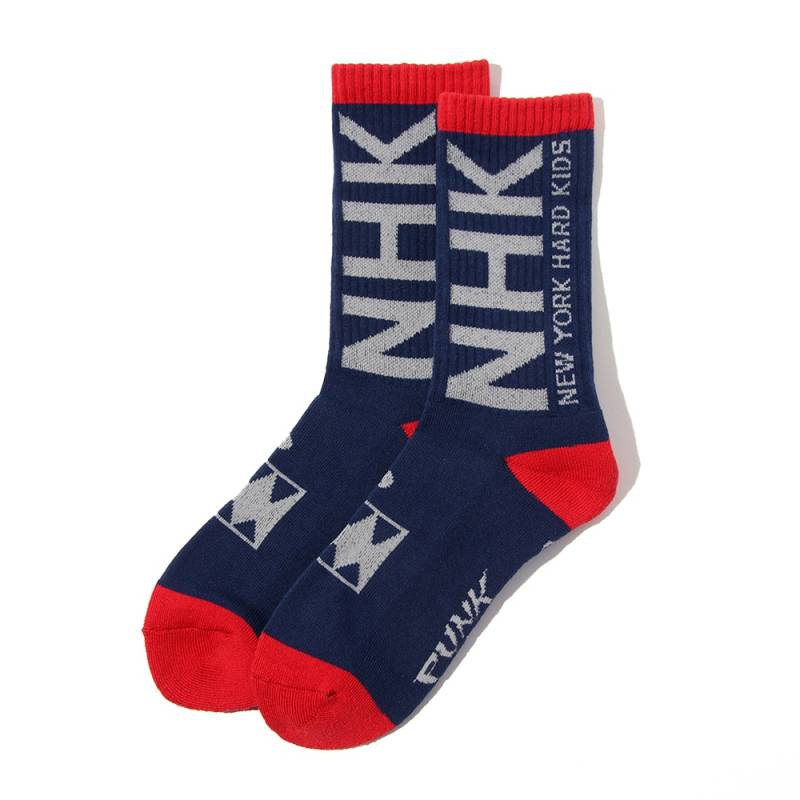 【予約商品】PUNK DRUNKERS (パンク・ドランカーズ) NewYork Hard Kids靴下 - NAVY