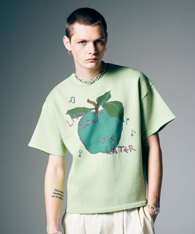 【予約商品】glamb(グラム) Beads Apple Knit / ビーズアップルニット - Green