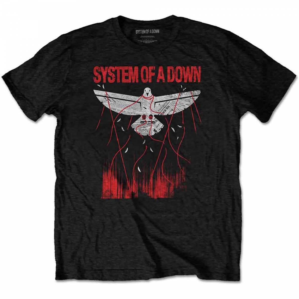 【予約商品】SYSTEM OF A DOWN バンドTシャツ ユニセックス: Dove Overcome (Black) - BLACK