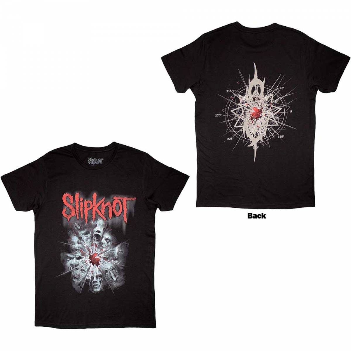 【予約商品】SLIPKNOT バンドTシャツ ユニセックス: Shattered (Black) (Back Print) - BLACK