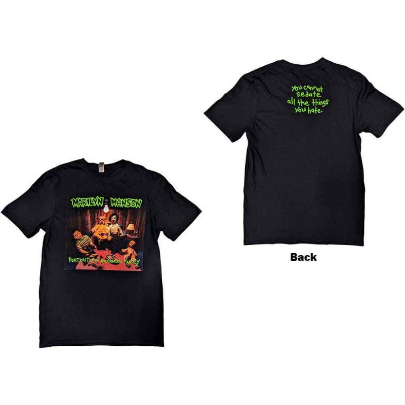 【予約商品】MARILYN MANSON バンドTシャツ ユニセックス: American Family (Black) (Back Print)