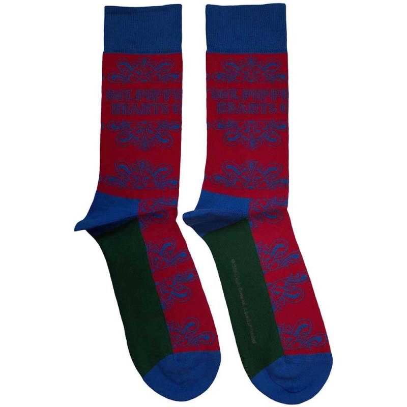 【予約商品】THE BEATLES Unisex Ankle Socks: Sgt Pepper Text Outlines (Red)