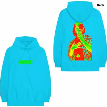 【予約商品】BILLIE EILISH Unisex Pullover Hoodie: Thermal Photo (Neon Blue) (Back Print) - NEON BLUE