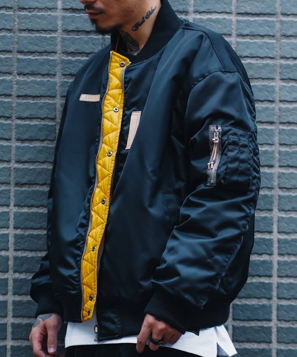 Subciety (サブサエティ) STADIUM FLIGHT JKT - BLACK/YELLOW Subciety (サブサエティ) STADIUM FLIGHT JKT - BLACK/YELLOW