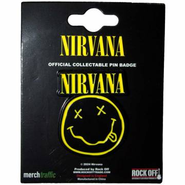 【予約商品】NIRVANA Pin Badge: Logo & Happy Face Cut-Out