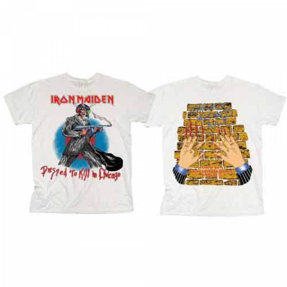 【予約商品】IRON MAIDEN バンドTシャツ ユニセックス: Chicago Mutants (Back Print) - WHITE