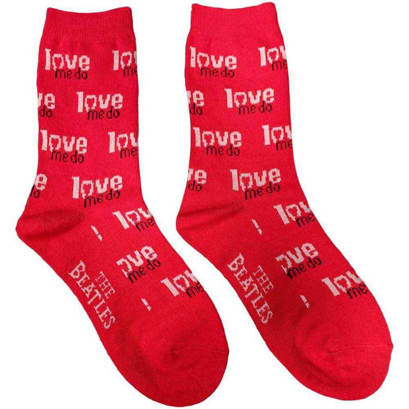 【予約商品】THE BEATLES Unisex Ankle Socks: Love Me Do (Red) (UK Size 7 - 11)