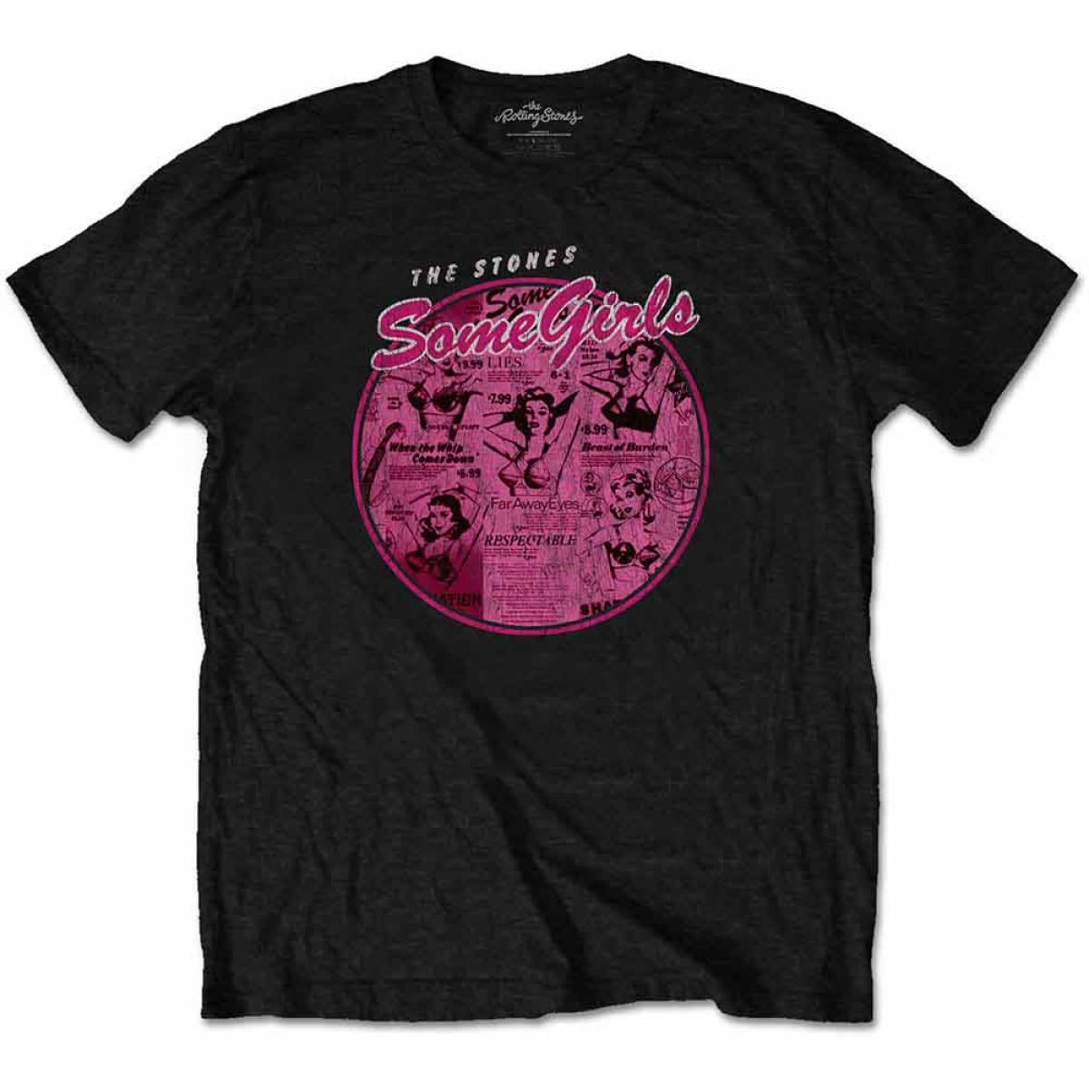 【予約商品】THE ROLLING STONES バンドTシャツ ユニセックス: Some Girls Circle V.2. (Black) - BLACK