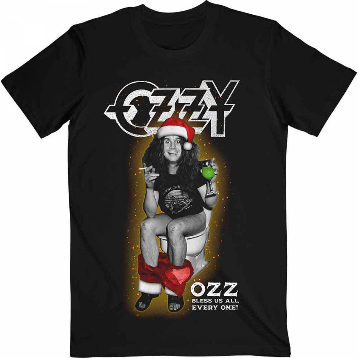 【予約商品】OZZY OSBOURNE バンドTシャツ ユニセックス: Ozz Bless Us All (Black) - BLACK