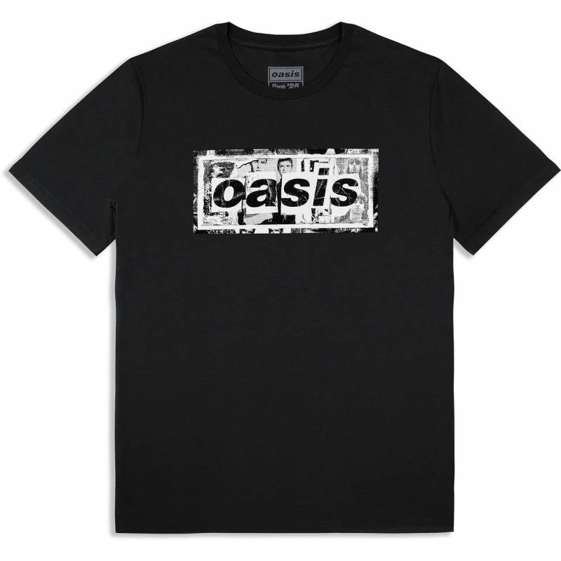 【予約商品】OASIS バンドTシャツ ユニセックス: Collage Live '25 World Tour (Black) (Back Print & Ex-Tour)
