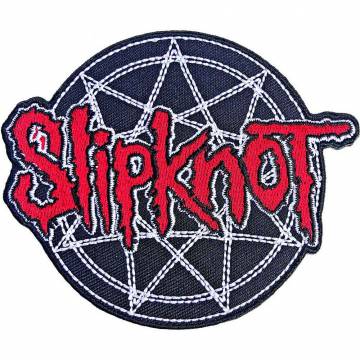 【予約商品】SLIPKNOT Woven Patch: Red Logo Over Nonogram (Standard)