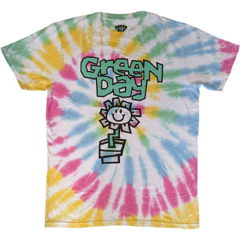 【予約商品】GREEN DAY バンドTシャツ ユニセックス: Flower Pot (White) (Wash Collection)