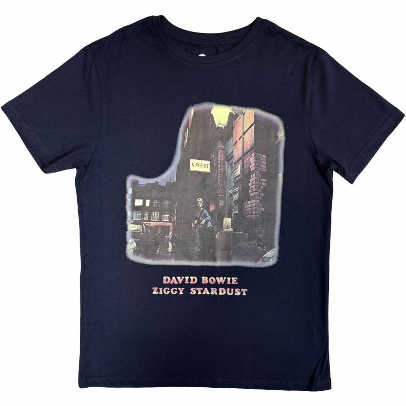 【予約商品】DAVID BOWIE バンドTシャツ ユニセックス: Ziggy Stardust (Navy Blue)