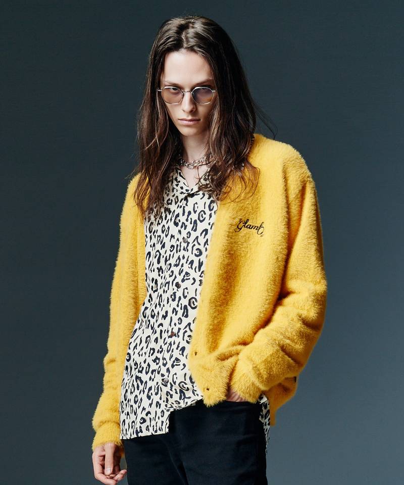 【予約商品】glamb(グラム) Staple Shaggy Cardigan / ステープルシャギーカーディガン - Yellow