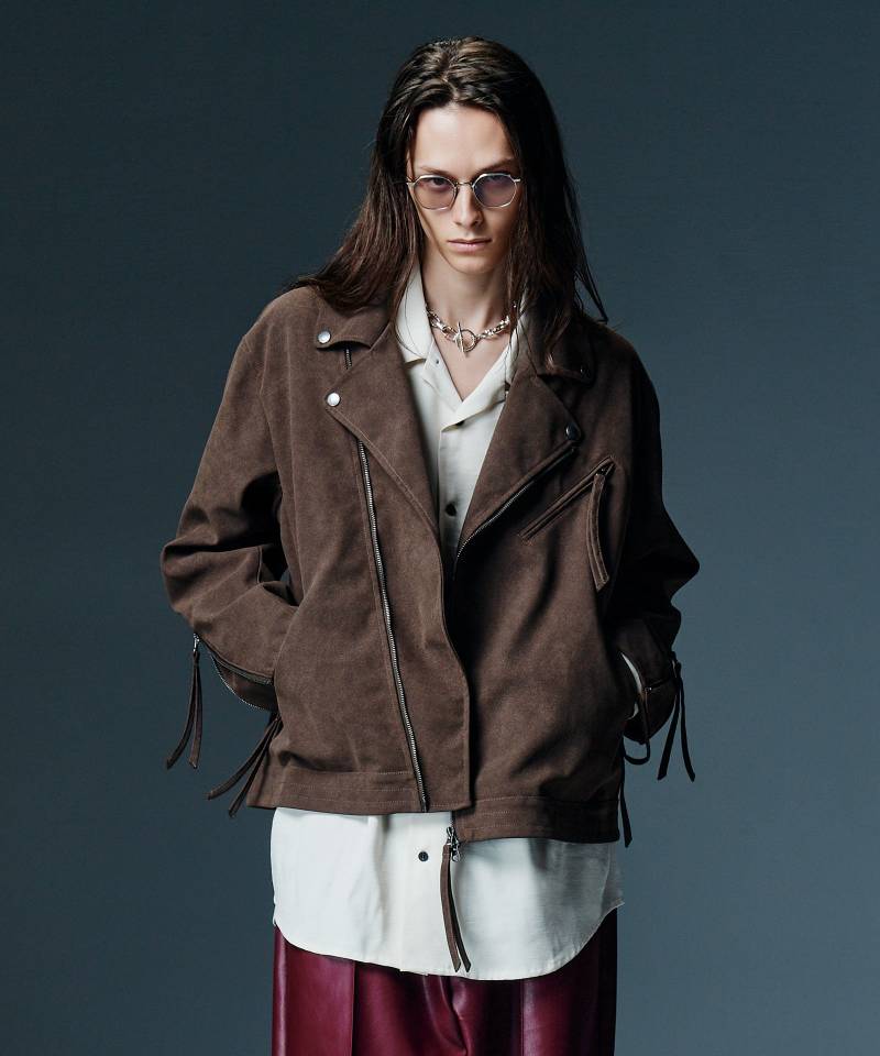 【予約商品】glamb(グラム) Loose Riders Jacket / ルーズライダースジャケット - Brown