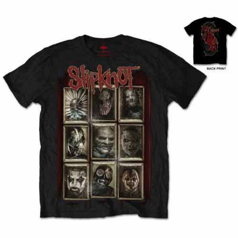 【予約商品】SLIPKNOT バンドTシャツ ユニセックス: New Masks (Black) (Back Print)