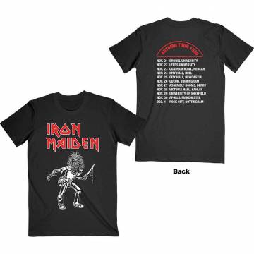 【予約商品】IRON MAIDEN バンドTシャツ ユニセックス: Autumn Tour 1980 (Back Print) - BLACK