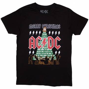 【予約商品】AC/DC バンドTシャツ ユニセックス: Merry Christmas (Black) - BLACK