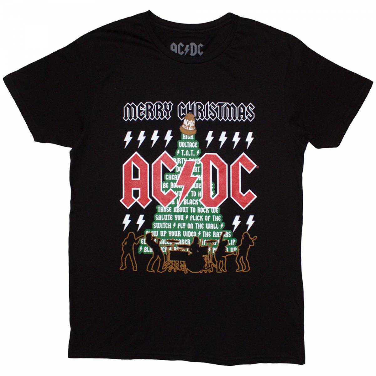 【予約商品】AC/DC バンドTシャツ ユニセックス: Merry Christmas - BLACK