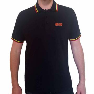 【予約商品】AC/DC Unisex Polo Shirt: Classic Logo (Black) - BLACK