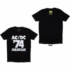 【予約商品】AC/DC バンドTシャツ ユニセックス: 74 Jailbreak (Black) (Back Print & Ex-Tour) - BLACK