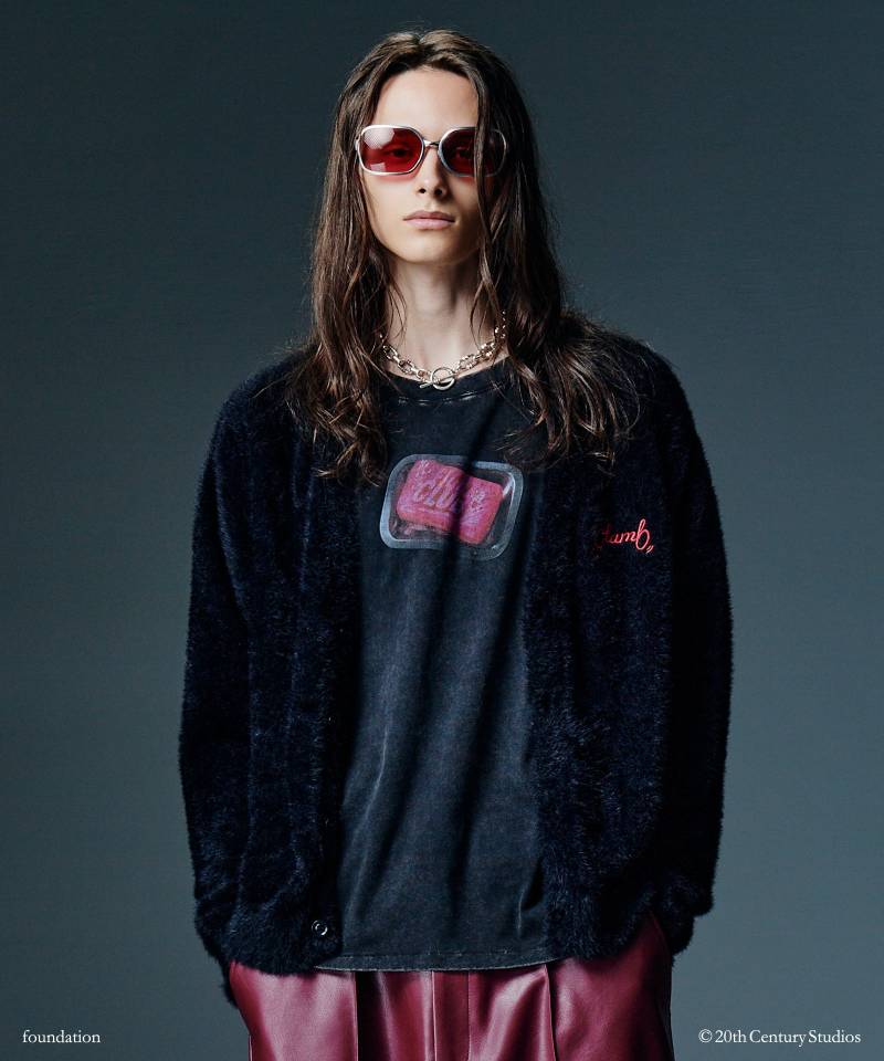 【予約商品】glamb(グラム) Staple Shaggy Cardigan / ステープルシャギーカーディガン - Black