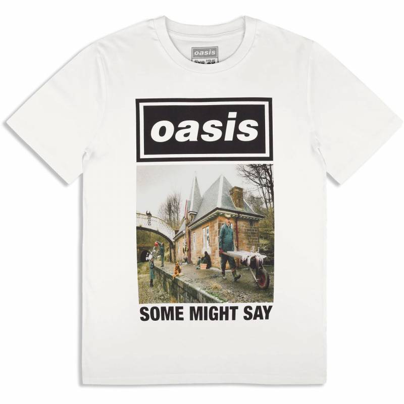 【予約商品】OASIS バンドTシャツ ユニセックス: Some Might Say Single Cover (White) (Ex-Tour)