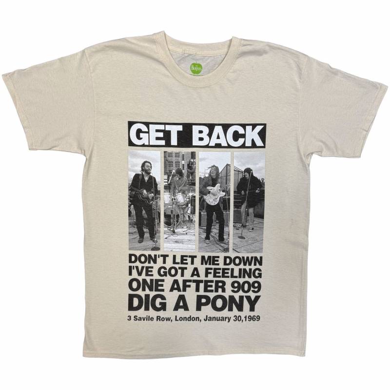 【予約商品】THE BEATLES バンドTシャツ ユニセックス: Rooftop Panels (Natural)