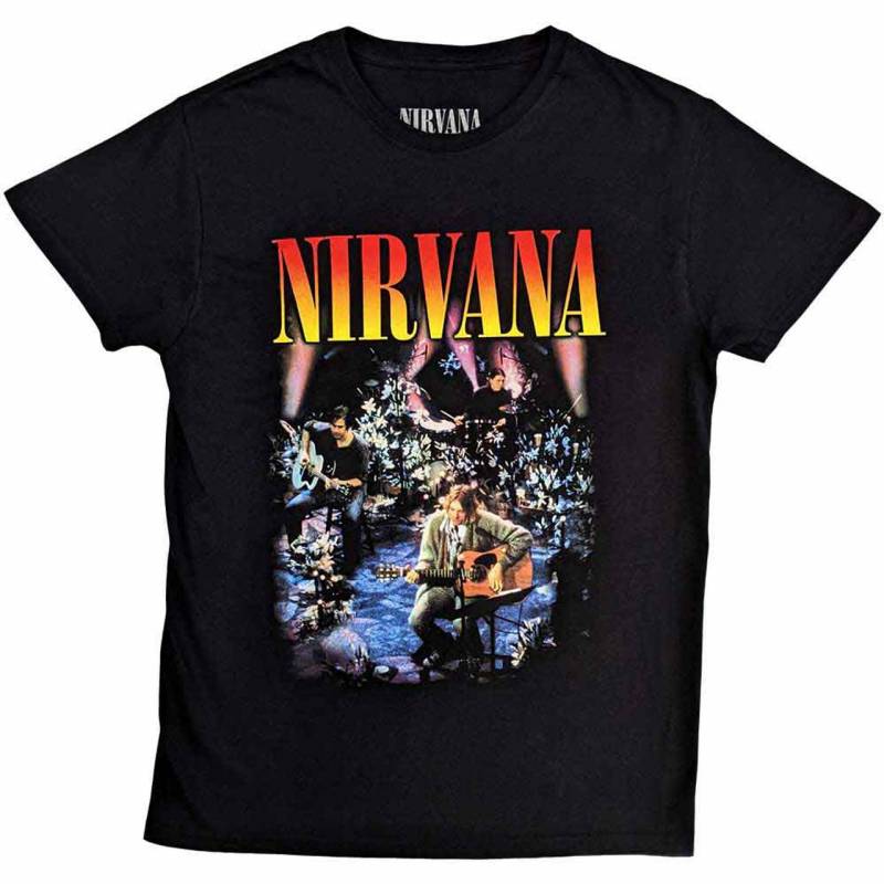 【予約商品】NIRVANA バンドTシャツ ユニセックス: Unplugged Photo (Black)