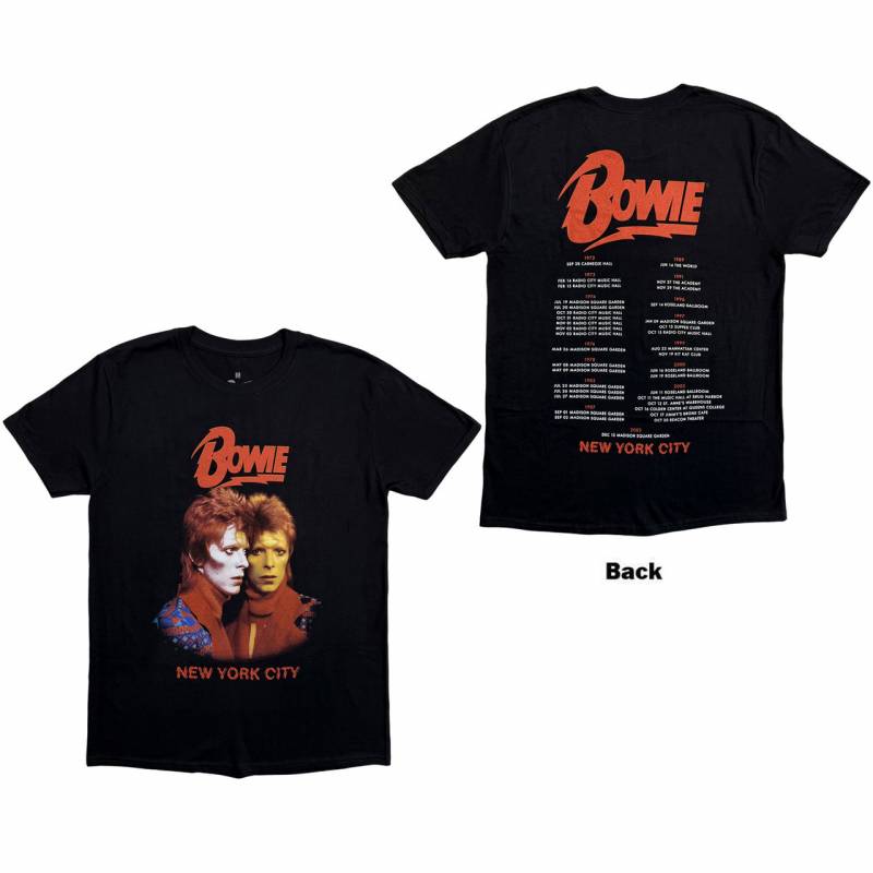 【予約商品】DAVID BOWIE バンドTシャツ ユニセックス: New York City (Black) (Back Print)