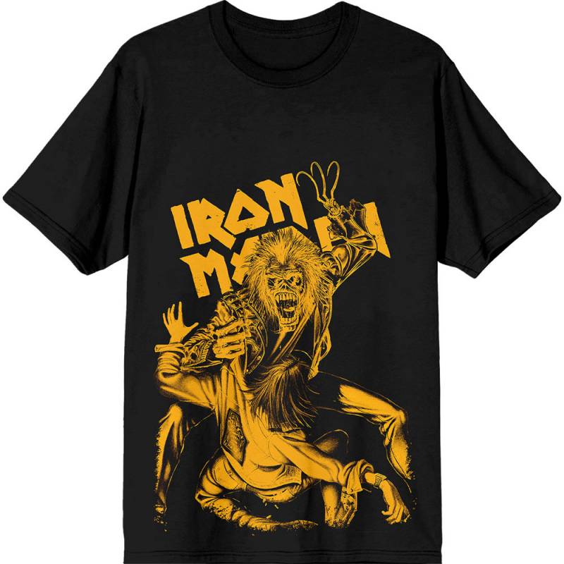 【予約商品】IRON MAIDEN バンドTシャツ ユニセックス: No Prayer Claw Jumbo Yellow (Black)