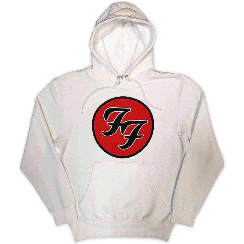【予約商品】FOO FIGHTERS Unisex Pullover Hoodie: FF Logo (White) - WHITE