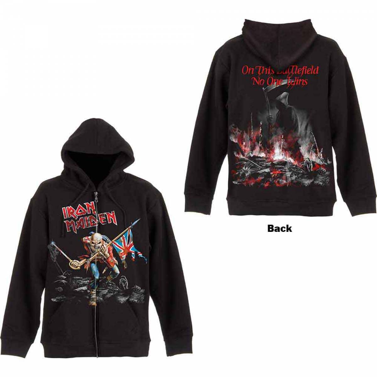 【予約商品】IRON MAIDEN Unisex Zipped Hoodie: Scuffed Trooper (Back Print)