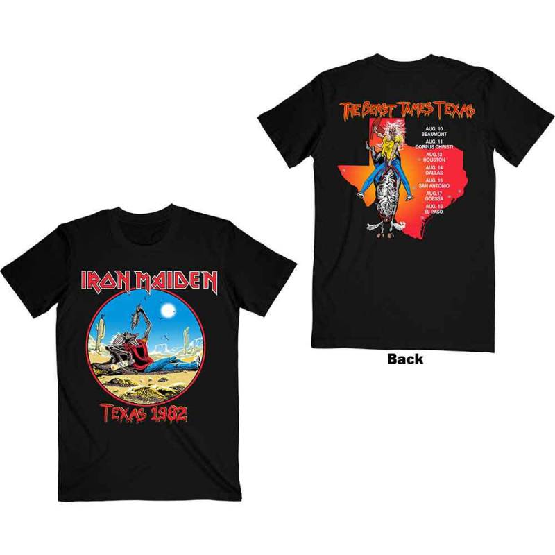 【予約商品】IRON MAIDEN バンドTシャツ ユニセックス: The Beast Tames Texas (Black) (Back Print)