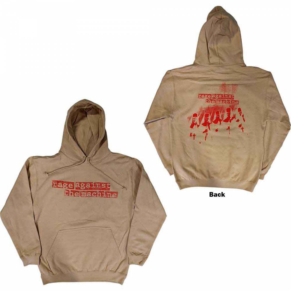 【予約商品】RAGE AGAINST THE MACHINE Unisex Pullover Hoodie: Nuns (Sand) (Back Print) - SAND