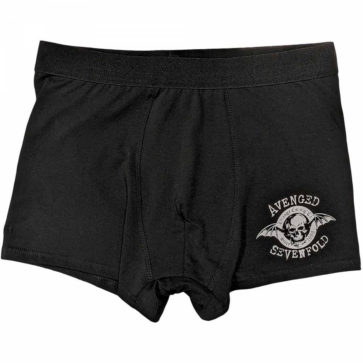【予約商品】AVENGED SEVENFOLD Unisex Boxers: Classic Deathbat (Black) - BLACK