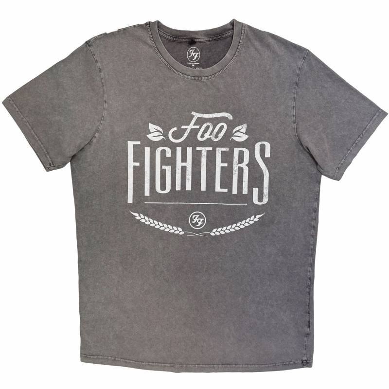 【予約商品】FOO FIGHTERS Unisex Stone Wash バンドTシャツ: Warped Logo (Grey)