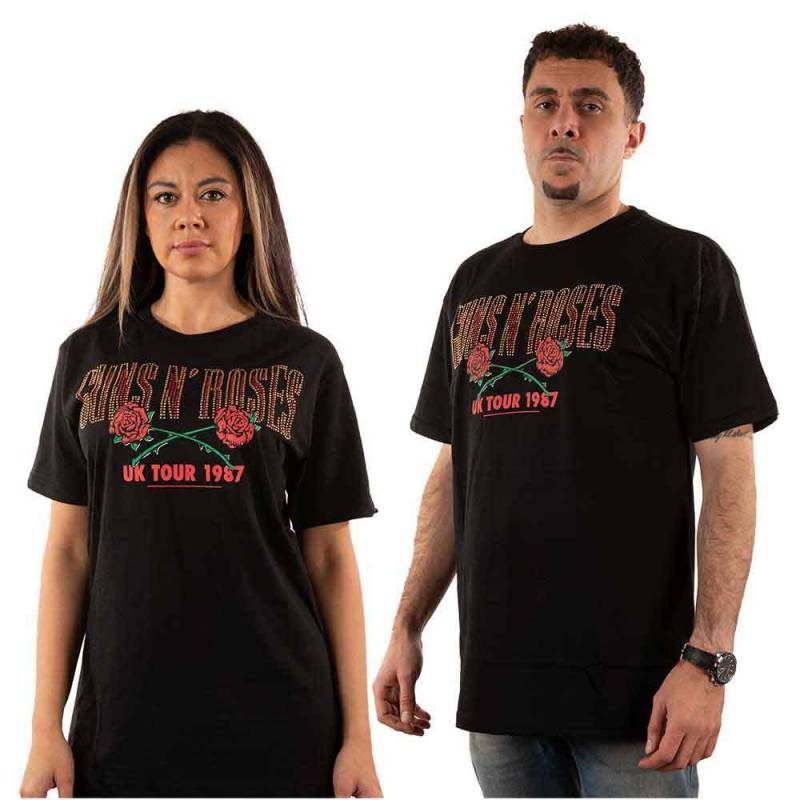 【予約商品】GUNS N' ROSES バンドTシャツ ユニセックス: 87 Tour (Black) (Embellished)