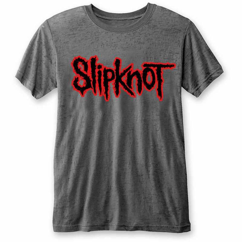 【予約商品】SLIPKNOT Unisex Burnout バンドTシャツ: Logo (Charcoal Grey)